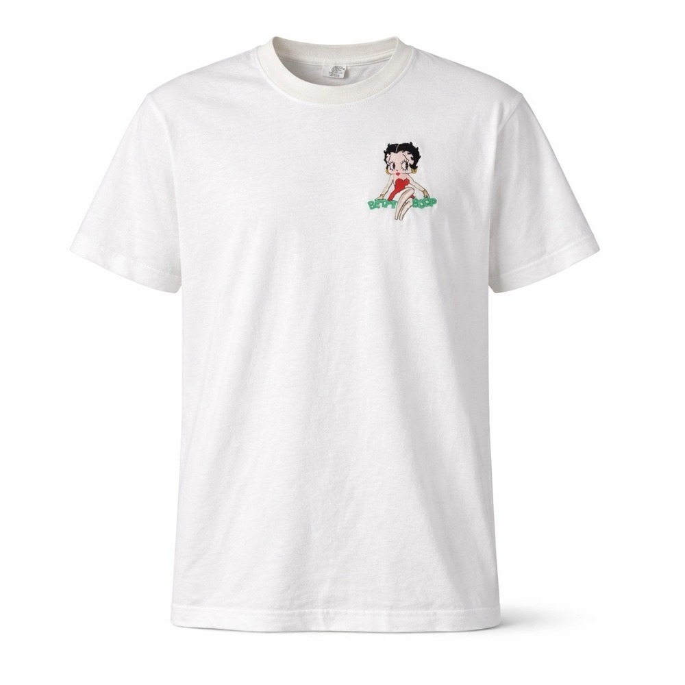 Vintage Betty Boop Rockin Embroidered Shirt Mens M White Y2K‎ Graphic Tee